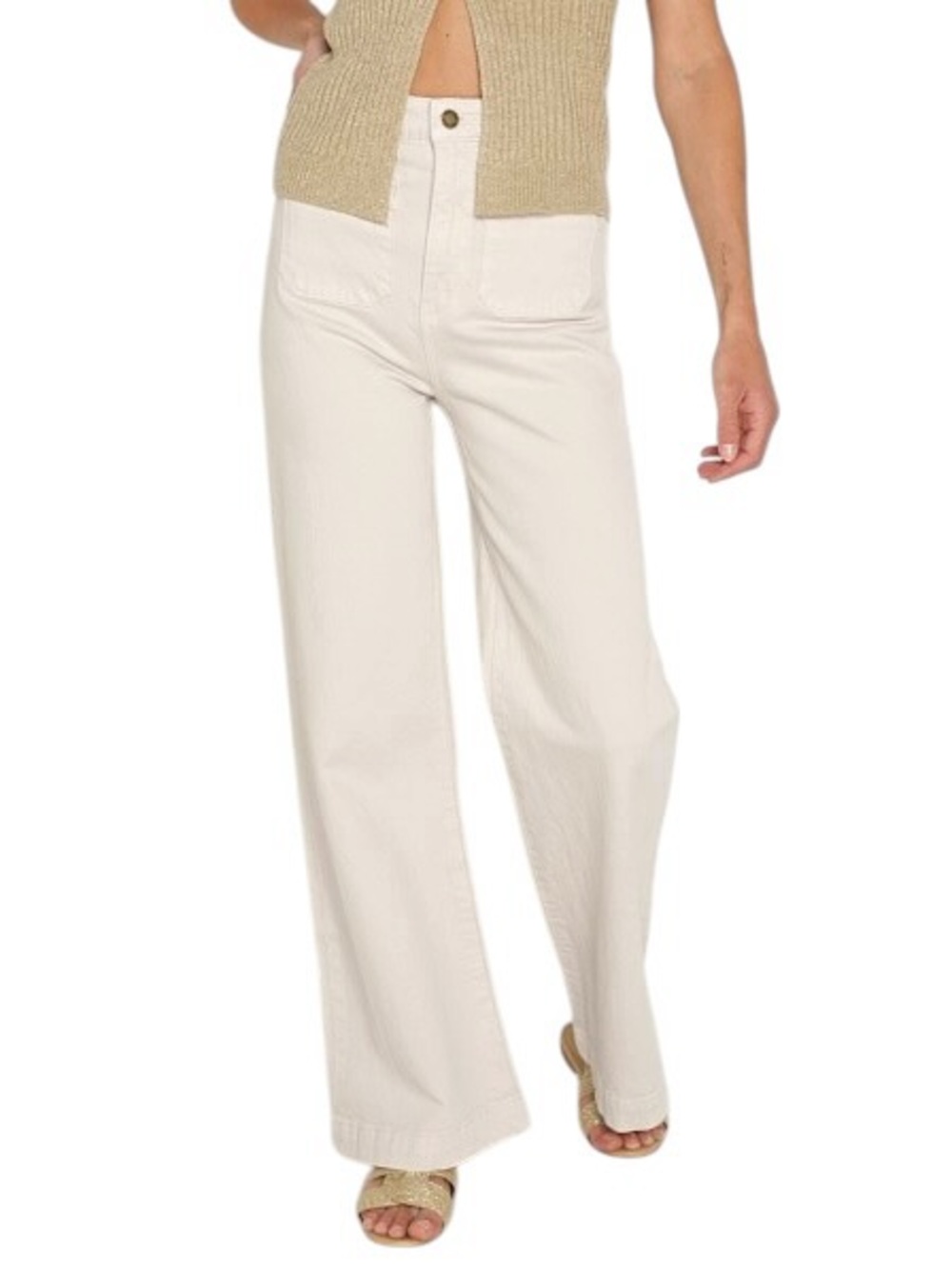 Rolla's Sailor High Rise Wide Leg Jeans Cream Off-White Sz 30